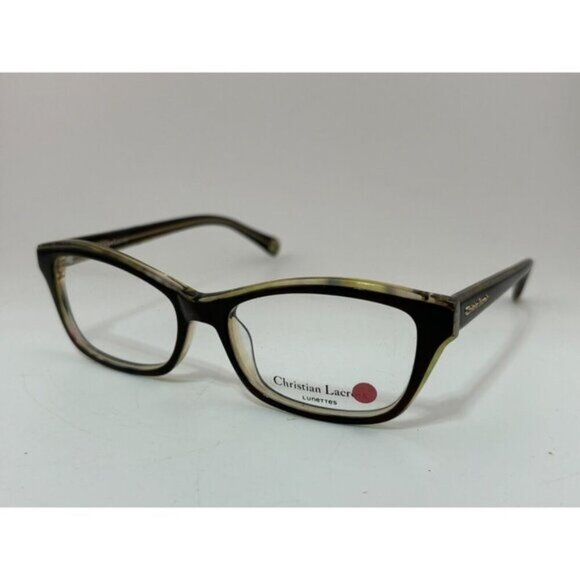 Christian Lacroix - CL1049 198 53-16-140 Green / Brown Plastic Eyeglass Frames - Picture 1 of 7